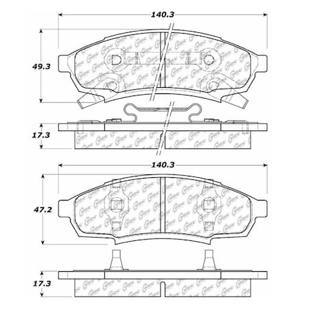 Centric Parts Posi-Quiet Metallic Pad, 104.03760 104.03760